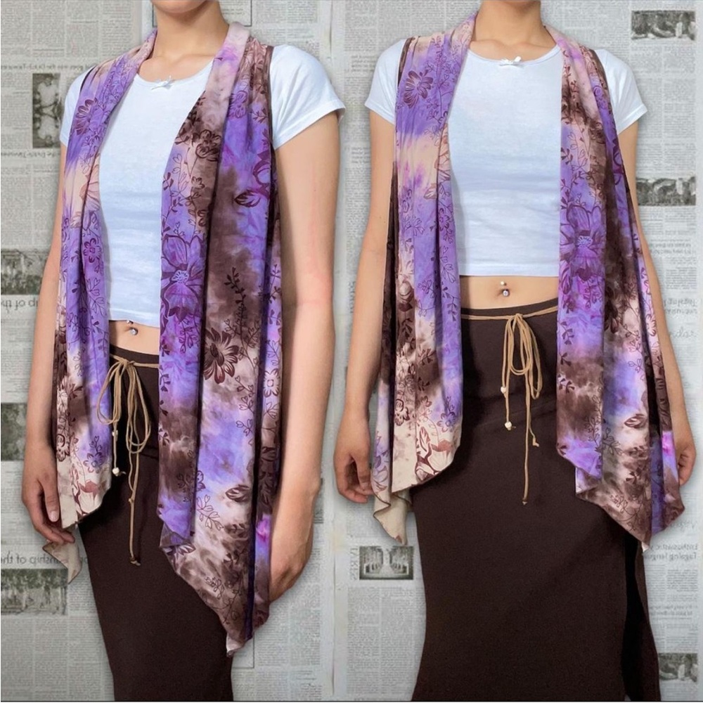 Mystical Draped Hem Cardigan Vest